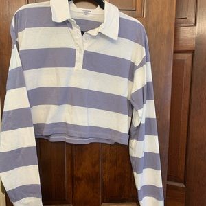 Eyeshadow blue and white cropped shirt never worn